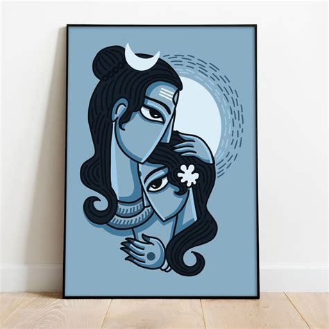 lord shiva  parvati art print shiva parvati love wall arthindu god