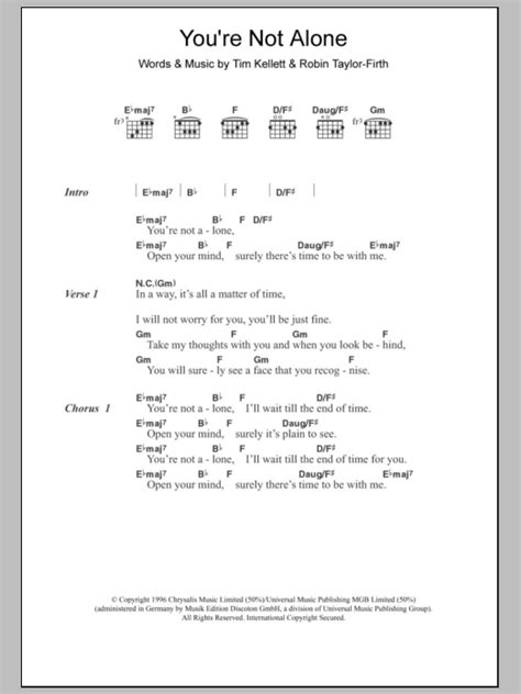 You're Not Alone by Olive - Guitar Chords/Lyrics - Guitar Instructor