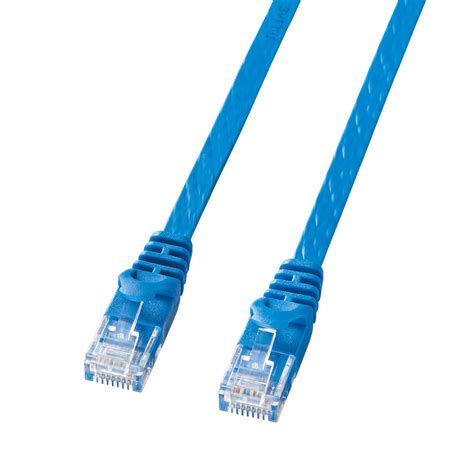 Cat6 フラットlanケーブル 3m （カテゴリー6・より線・ストレート・ブルー）500 Lan6fl03blの販売商品 通販ならサンワダイレクト