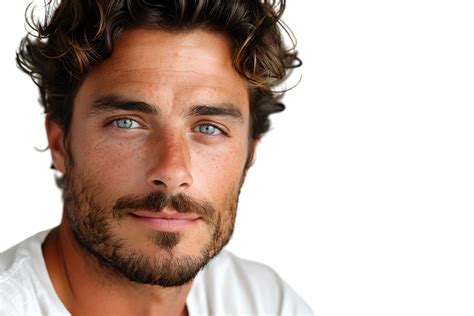 Portrait Of Handsome Brunette Man On Isolated Transparent Background Png