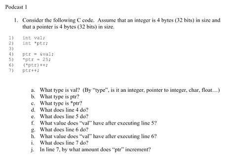 Solved 1 Consider The Following C Code Assume That An Chegg