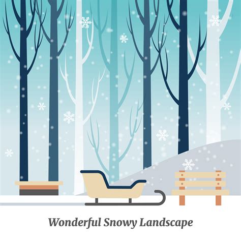 Beautiful Winter Landscape Vector Illustration 174910 Vector Art at ...