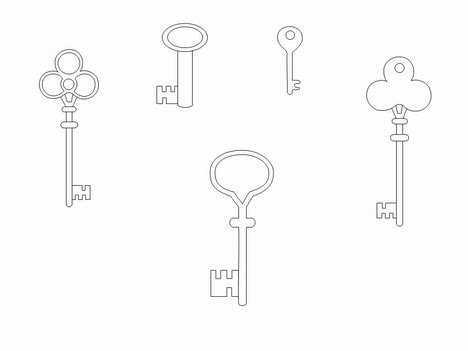 Key Outline Clip Art