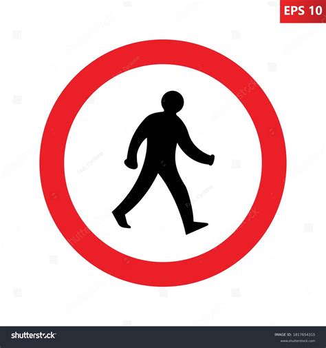 Pedestrians Prohibited Road Sign No Crossing Stock Vector Royalty Free