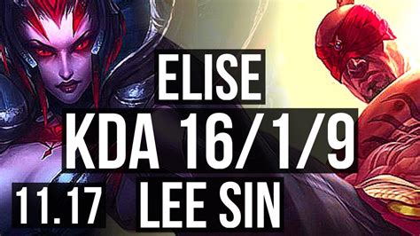 ELISE Vs LEE SIN JUNGLE 16 1 9 66 Winrate Legendary KR Master