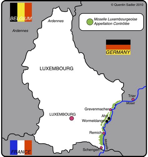 Luxembourg Wine Map Wine Map Wine Region Wine Regions France