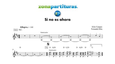 Partitura Si No Es Ahora Timbiriche YouTube