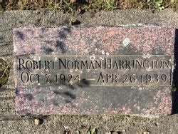 Robert Norman Harrington M Morial Find A Grave