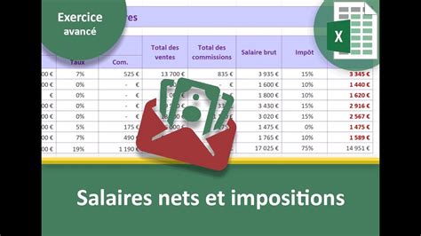 Taux Dimposition Et Salaires Nets Avec Excel Youtube