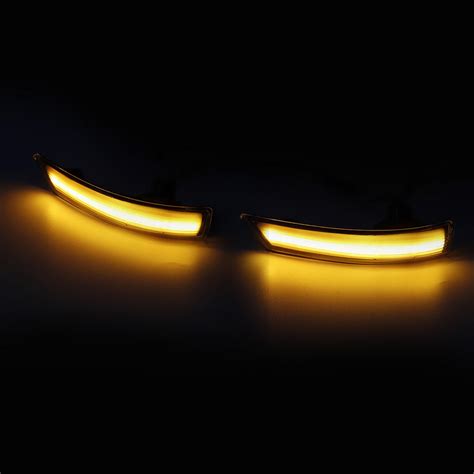 Pair Dynamic Door Wing Mirror Led Turn Indicator Signal Lights Amber