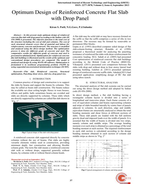 Optimum Design of Reinforced Concrete Flat Slab with Drop Panel