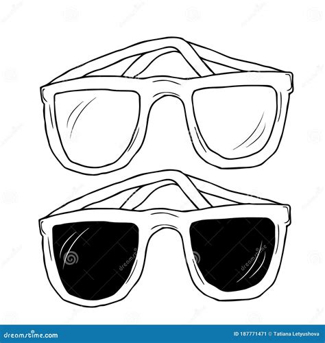 Vector Set Of Sunglasses Hand Drawn Doodle Style Fashion Vintage Elements Hand Drawn Collection