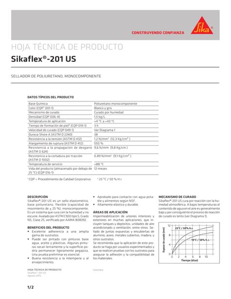 HOJA TÉCNICA DE PRODUCTO Sikaflex 201 US