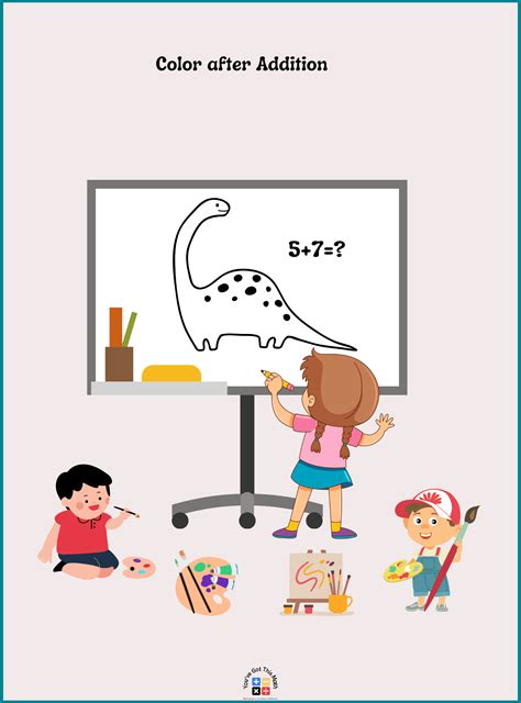 5 Dinosaur Color by Number Printable | Free Worksheets