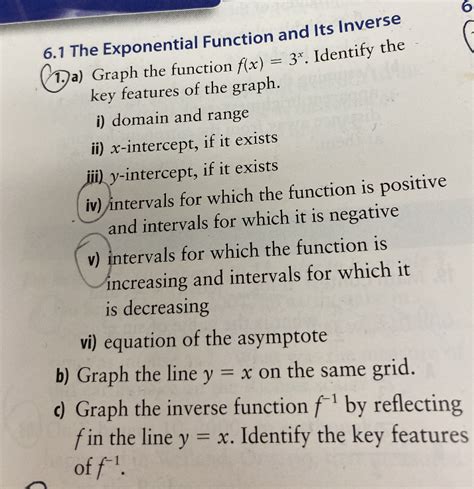 Solved 6.1 ﻿The Exponential Function and Its Inverse(1.) | Chegg.com