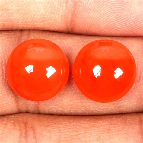 Attractive Lot Pcs Carnelian Cabochon Round Gemstone X Etsy