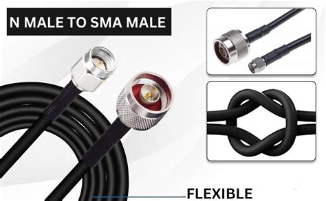 Netboon Lmr 400 Low Loss Extension Coaxial Cable N Male To Sma Male Type Plug Connectors For