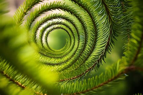 Premium AI Image | Photo of Pine Needles Arranged in a Fibonacci Spiral