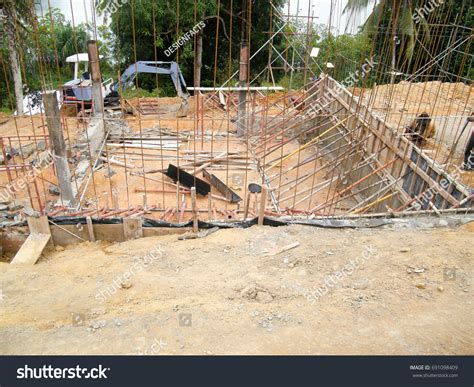 conventional construction site asiaconvention form work stock photo