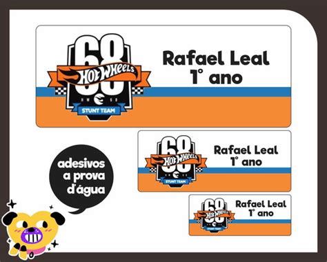 Adesivo Escolar Hot Wheels 160 Unid Elo7