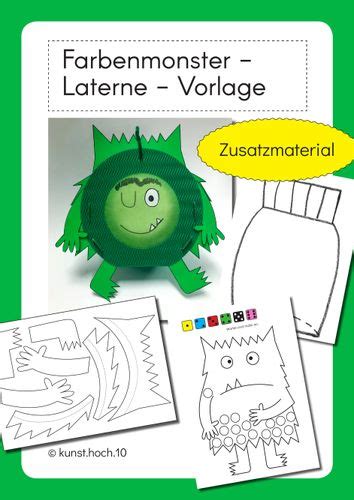 Das Farbenmonster Vorlage Pdf - Farbenmonster Laterne Vorlage Collage Zusatzaufgaben ...