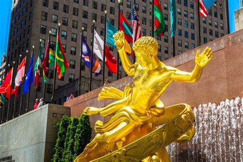 Prometheus Statue At Rockefeller Center Editorial Photography Image