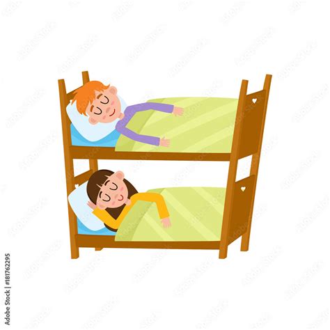 Vetor Do Stock Vector Flat Cartoon Children At Summer Camp Concept