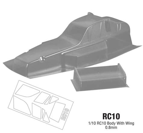 1/10 RC10 Body With Wing, 0.8mm | TeamC Racing