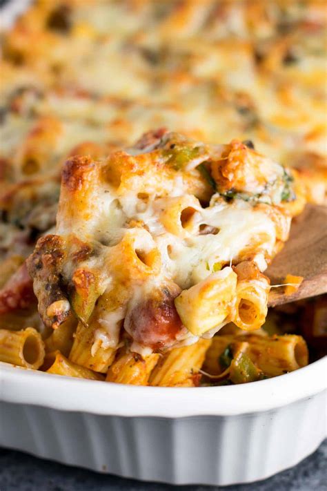 Veggie Lovers Baked Rigatoni W Mushrooms And Zucchini