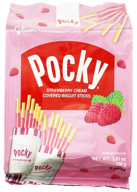 Buy Glico Pocky Strawberry Cream Covered Biscuit Sticks Individual