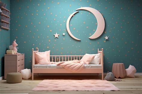 Premium AI Image | Modern child bedroom interior design in house with ...