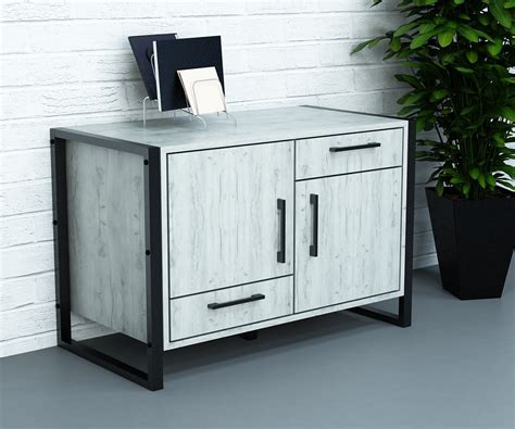 Офісна тумба лофт ТСЛА-3 (450x1000x580) Дуб Крафт белый Гамма стиль (ID ...