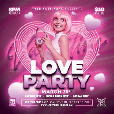 Valentine Love Party Flyer Print Templates Graphicriver