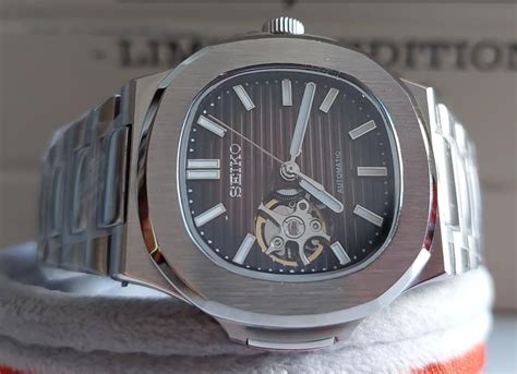 Seiko Mod Chocolate Open Heart Nautilus 2023 Kaufen Auf Ricardo