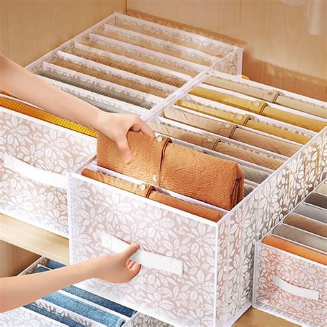 Pants Storage Box Foldable Clothing Organizer Wardrobe Clothes