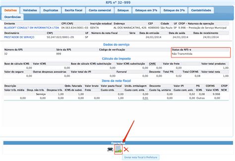 Exemplo De Nota Fiscal Prestação De Serviço Novo Exemplo