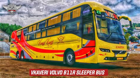 Vkaveri Travels Livery For Volvo B11r Sleeper Shell Bus Mod For Bussid