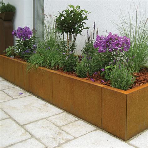 High Quality Corten Steel Rectangular Metal Planter Corten Steel