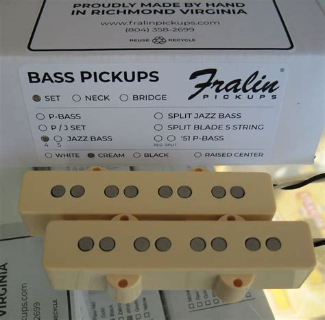 Lindy Fralin Stock Jazz Bass Pickups Set With Cream Covers Reverb