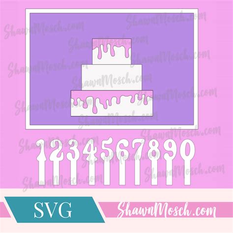 Amazing Birthday Cake Pop Up Card SVG - with 10 numbers