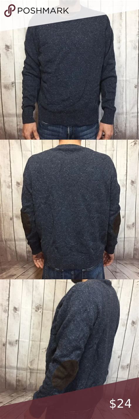 J Crew Wool Blend Marled Blue Crewneck Sweater Xl J Crew Wool Blend