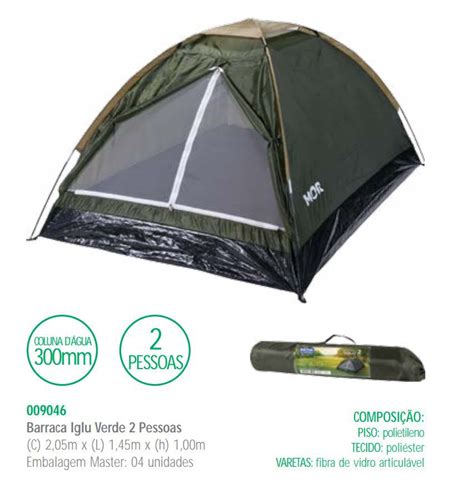 Kit Camping Barraca Iglu P Até 2 Pessoas Verde MOR Colchão