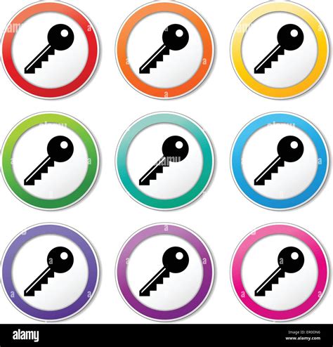 Illustration Of Key Icons Various Colors Set Stock Vector Image And Art