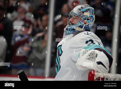 Seattle Kraken Goaltender Philipp Grubauer 31 In The First Period Of