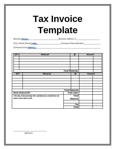 Tax Receipt Template Free Manual Templates