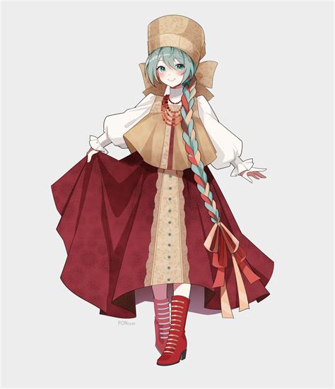 pon 𓅰 (@pr_ponnyan) on X | Hatsune miku, Russian folk art, Miku