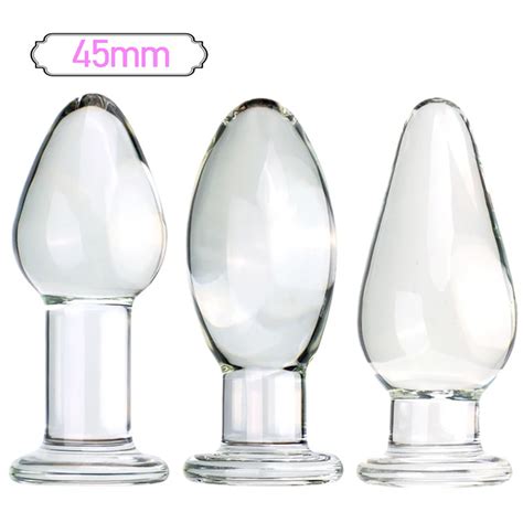 45mm Crystal Butt Plug Vagina Ball Big Pyrex Glass Anal Bead Anus MassagerAdult Sex Toys For