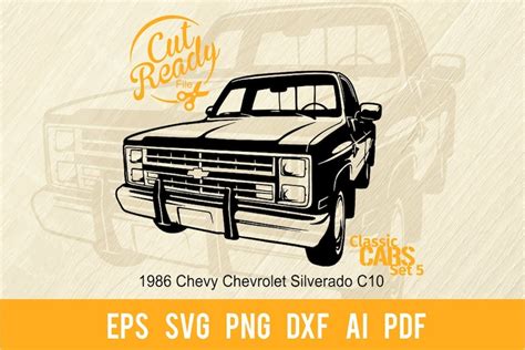 1986 Chevrolet C10 Silverado Svg C10 Truck Svg Cut Ready Clip Art