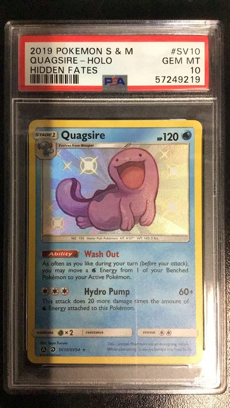 Pokemon Sun Moon Hidden Fates Sv Quagsire Holo Psa Gamestop