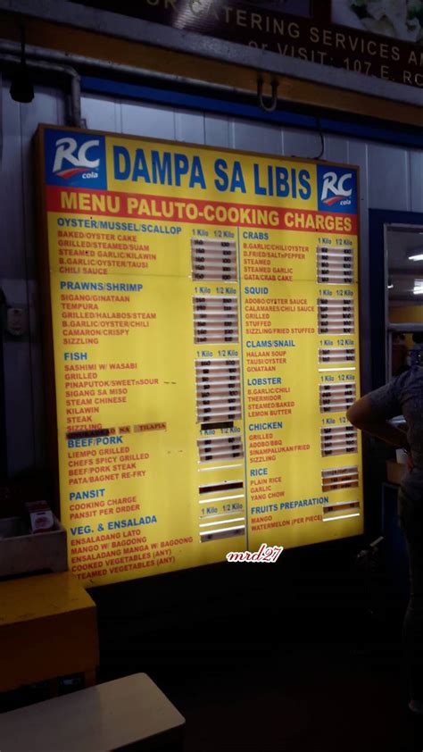 Menu At Dampa Sa Libis Restaurant Quezon City 107 Eulogio Rodriguez